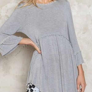 POL 3/4 Sleeve Baby Doll Top